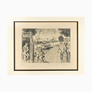 Paul Delvaux, Entracte, Etching, 1975, Framed-ZCI-1419914