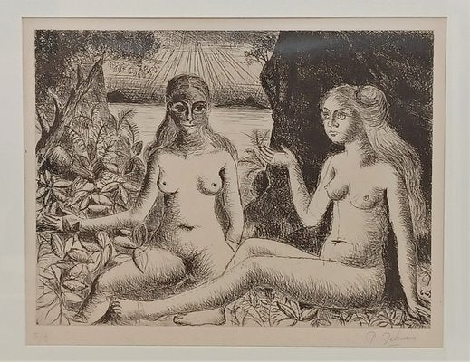 Paul Delvaux, La Dispute, 1969, Engraving-PLZ-1743059