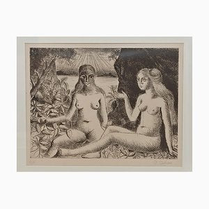 Paul Delvaux, La Dispute, 1969, Engraving-PLZ-1743059