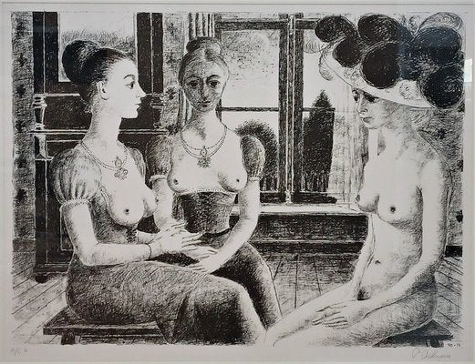 Paul Delvaux, La Fenetre, 1971, Lithograph-PLZ-1743046