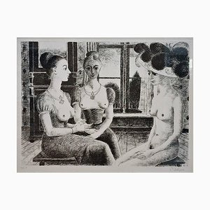 Paul Delvaux, La Fenetre, 1971, Lithograph-PLZ-1743046