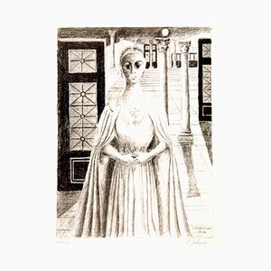 Paul Delvaux, The Empress, 1974, Color Lithograph-PLZ-1747309