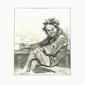 Paul Gavarni, A Drunk Man, Original Lithograph, 1881-ZCI-2029697