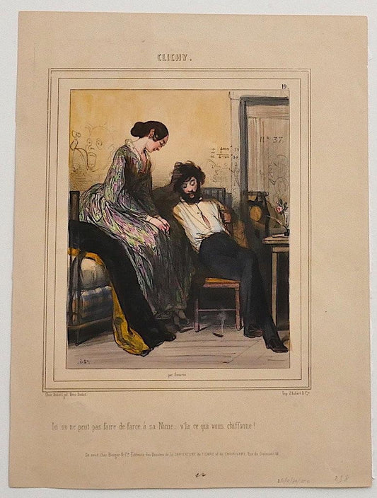 Paul Gavarni - Clichy - Original Lithograph - Mid-19th Century