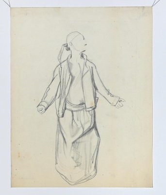 Paul Gavarni, Figure, Original Pencil Drawing, Mid 19th-Century-ZCI-1260054