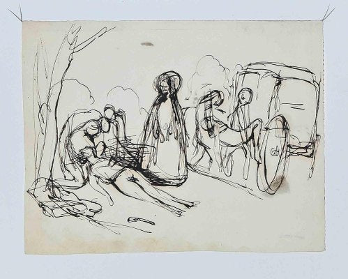 Paul Gavarni, Figures, Ink Drawing, 19th Century-ZCI-1775739