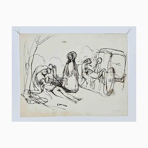 Paul Gavarni, Figures, Ink Drawing, 19th Century-ZCI-1775739