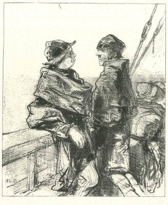 Paul Gavarni, Fishermen, Original Lithograph, 1881-ZCI-2029736