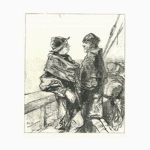 Paul Gavarni, Fishermen, Original Lithograph, 1881-ZCI-2029736