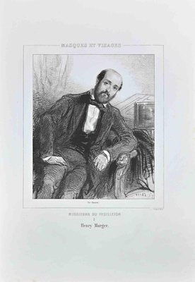 Paul Gavarni, Henry Murger, Original Lithograph, 1850s-ZCI-1338791