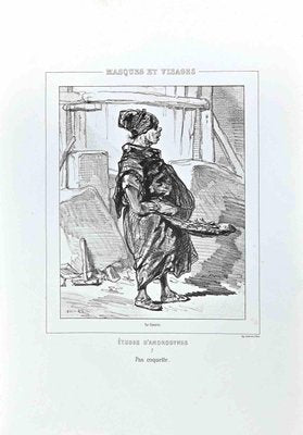 Paul Gavarni, Pas Coquette, Original Lithograph, 1850s-ZCI-1338787