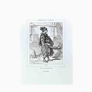 Paul Gavarni, Pas Coquette, Original Lithograph, 1850s-ZCI-1338787