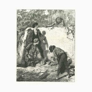 Paul Gavarni, Playing, Original Lithograph, 1881-ZCI-2029728