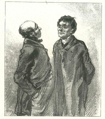 Paul Gavarni, The Conversation, Original Lithograph, 1881-ZCI-2024844