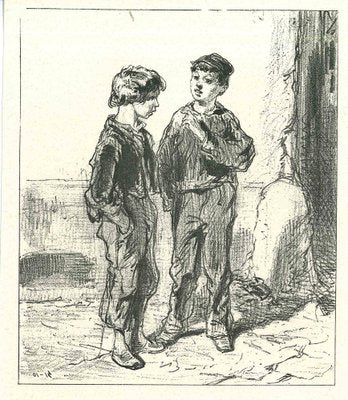 Paul Gavarni, The Conversation, Original Lithograph, 1881-ZCI-2029715