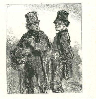 Paul Gavarni, The Conversation, Original Lithograph, 1881-ZCI-2029684