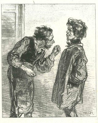 Paul Gavarni, The Conversation, Original Lithograph, 1881-ZCI-2029702