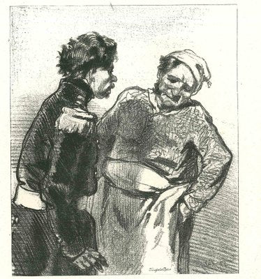 Paul Gavarni, The Conversation, Original Lithograph, 1881-ZCI-2029709