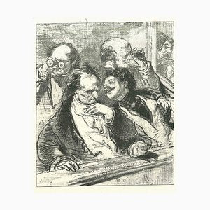 Paul Gavarni, The Conversation, Original Lithograph, 1881-ZCI-2025015