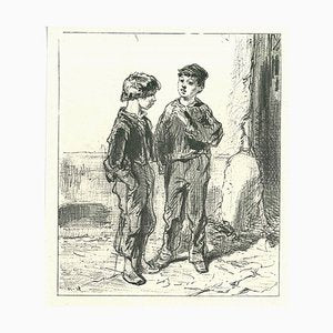 Paul Gavarni, The Conversation, Original Lithograph, 1881-ZCI-2029715