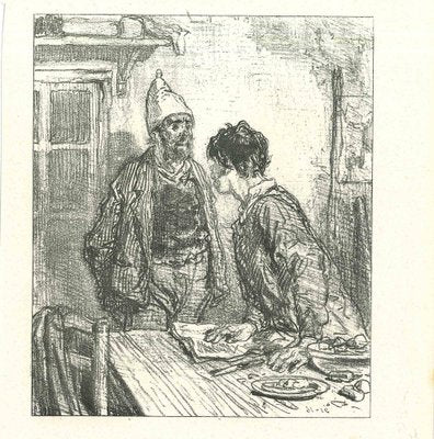 Paul Gavarni, The Conversation Over the Table, Original Lithograph, 1881-ZCI-2029677