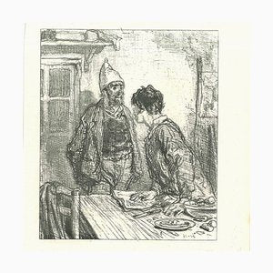 Paul Gavarni, The Conversation Over the Table, Original Lithograph, 1881-ZCI-2029677