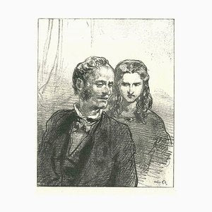 Paul Gavarni, The Couple, Original Lithograph, 1881-ZCI-2029680