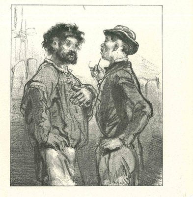 Paul Gavarni, The Delightful Chit-Chat, Original Lithograph, 1881-ZCI-2029681