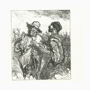 Paul Gavarni, The Delightful Chit-Chat, Original Lithograph, 1881-ZCI-2029675