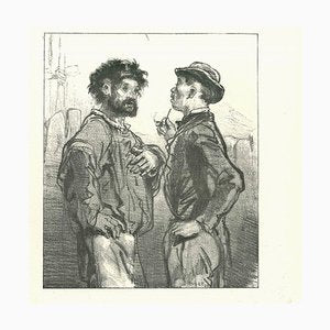 Paul Gavarni, The Delightful Chit-Chat, Original Lithograph, 1881-ZCI-2029681