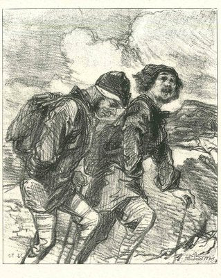 Paul Gavarni, The Mountaineers, Original Lithograph, 1881-ZCI-2029711