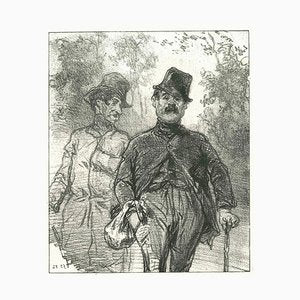 Paul Gavarni, The Walking Men, Original Lithograph, 1881-ZCI-2029694