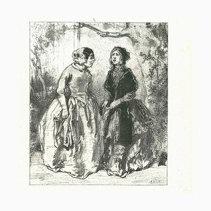 Paul Gavarni, The Women in the Wood, Original Lithograph, 1881-ZCI-2029696