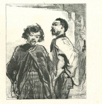 Paul Gavarni, Two Men, Original Lithograph, 1881-ZCI-2029683