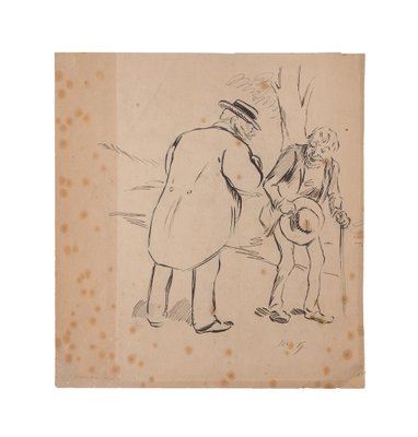 Paul Hermann, Figures, Pencil, Early 20th Century-ZCI-903141