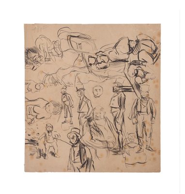 Paul Hermann, Figures, Pencil, Early 20th Century-ZCI-903141