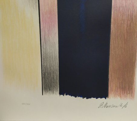 Paul Mansouroff, Abstract Lithograph on Paper, 1970s-EI-1285531