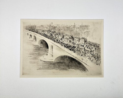 Paul Paeschke, London Towerbridge, Signed Etching-QFT-1816771