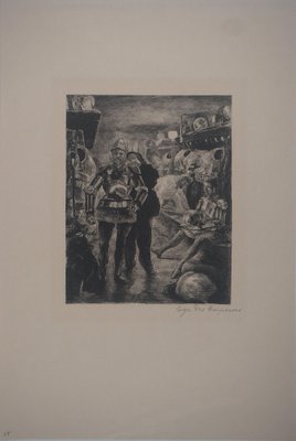 Paul Renouard, Actors at Rest, 1893, Original Etching-KHH-1321289