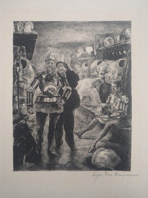 Paul Renouard, Actors at Rest, 1893, Original Etching-KHH-1321289