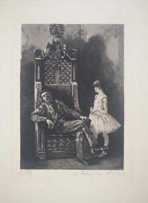 Paul Renouard, Ballerina and Her Master, 1893, Original Etching-KHH-1321284