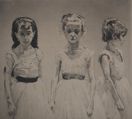 Paul Renouard, Little Dancers, 1893, Original Etching-KHH-1321651