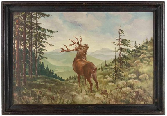 Paul Wilde, Deer, Oil and Tempera, Early 20th Century-ZCI-1769932