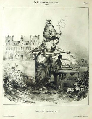 Pauvre France - Original Lithograph by J.J. Grandville - 1831 1831-ZCI-760802