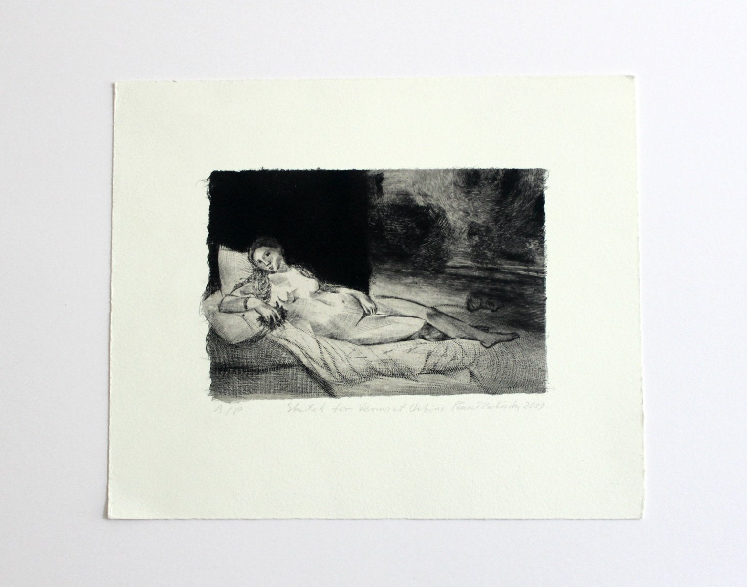 Pawel Zablocki, Sketch for Venus at Urbino, Etching on Paper, 2009