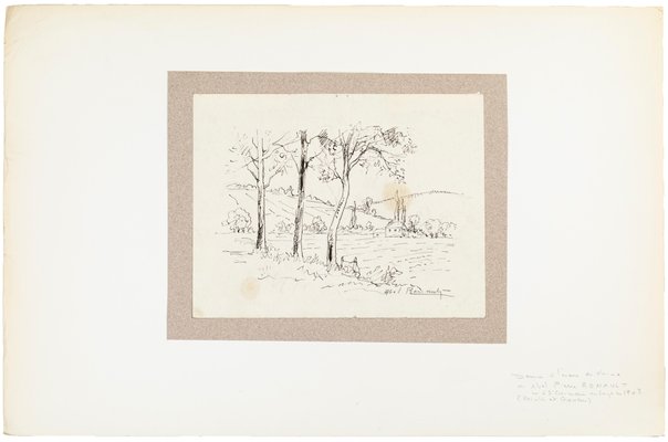 Paysage - Original China Ink Drawing by Abel Pierre Renault - Mid 1900 Mid 1900-ZCI-755254