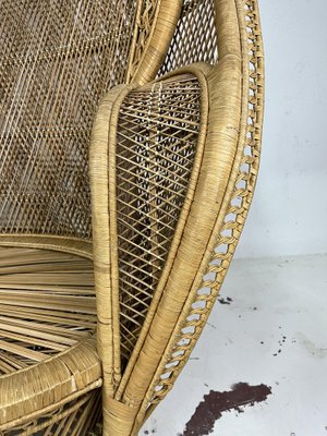 Peacock 2-Seater Sofa in Wicker and Rattan, Italy, 1960s-TPO-1780790