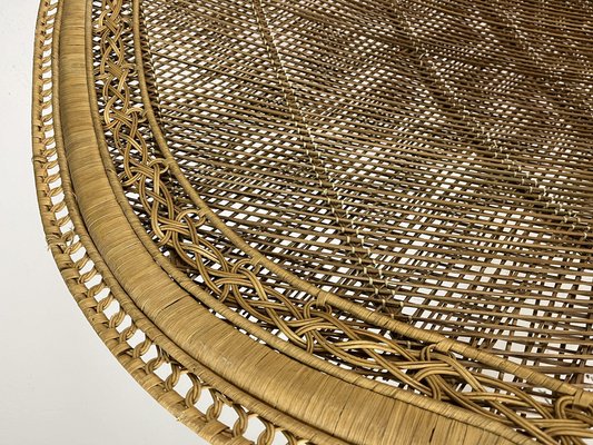 Peacock 2-Seater Sofa in Wicker and Rattan, Italy, 1960s-TPO-1780790