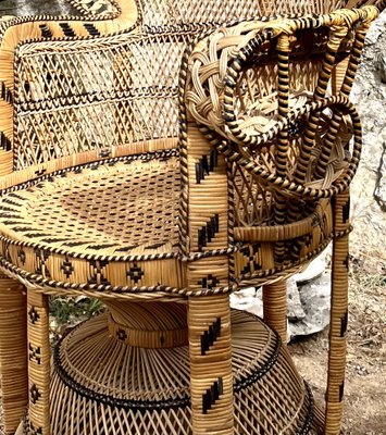 Peacock Wicker Armchair Emmanuelle, 1970s-HDF-1741747