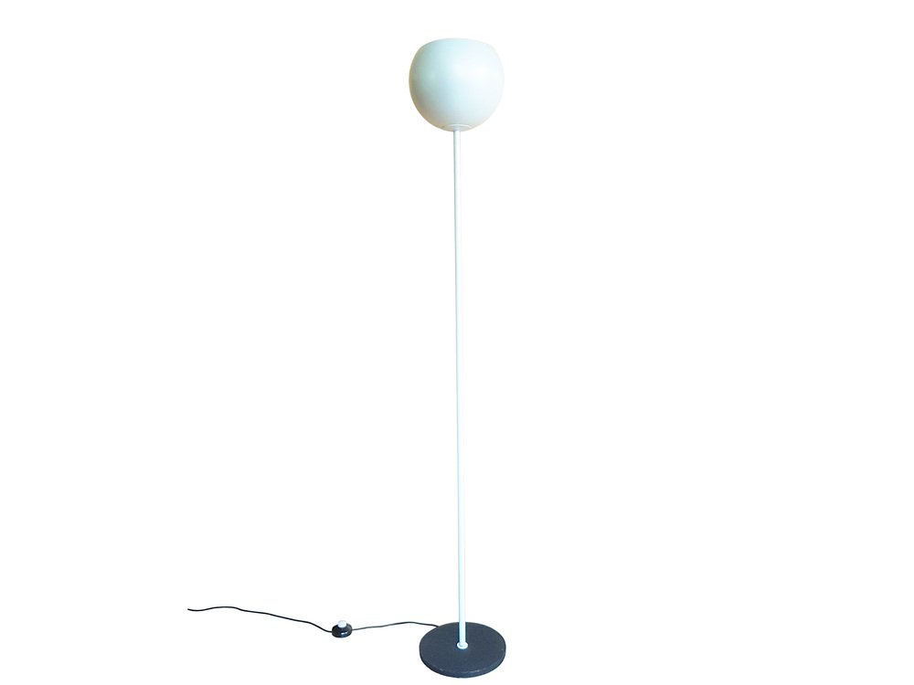 Pearl White & Black Metal Floor Lamp Luminator by Stilnovo, 1960s